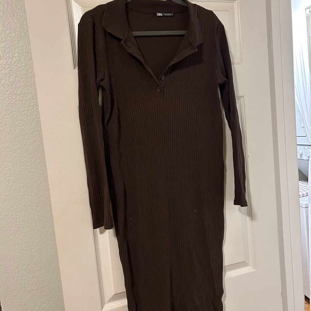 Zara Brown Midi Dress